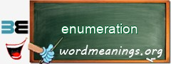 WordMeaning blackboard for enumeration